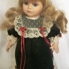 CHARMING PORCELAIN DOLL ALL READY FOR CHRISTMAS CELEBRATION