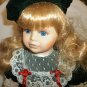 CHARMING PORCELAIN DOLL ALL READY FOR CHRISTMAS CELEBRATION