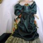 SEYMOUR MANN CONNOISSEUR COLLECTION PORCELAIN VICTORIAN DOLL GREEN DRESS
