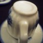 VINTAGE BLUE & WHITE PORCELAIN DELFT MINIATURE TEA SET OF 4  CUP & SAUCER