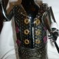 WHIMSICAL UNIQUE ARTIST CRAFTED WINE BOTTLE HOLDER WROUGHT METAL WAITER MUST SEE
