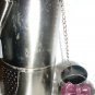 WHIMSICAL UNIQUE ARTIST CRAFTED WINE BOTTLE HOLDER WROUGHT METAL WAITER MUST SEE