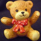 CUTE ENESCO PORCELAIN FIGURINE TEDDY BEAR WITH A BOW ENESCO CUTE ENESCO PORCELAIN FIGURINE TEDDY BEAR WITH A BOW ENESCO
