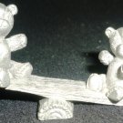 VINTAGE SPOONTIQUES PEWTER MINIATURE DOLLHOUSE FIGURINE BEARS ON A SEE-SAW VINTAGE SPOONTIQUES PEWTER MINIATURE DOLLHOUSE FIGURINE BEARS ON A SEE-SAW