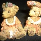 CHARMING TEDDY BEARS FUGURINE SET OF TWO FRIENDS SHOWSTOPPERS
