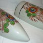 ANTIQUE HOTTA YU SHOTEN PORCELAIN HANDPAINTED WALL POCKET SET OF 2 JAPAN #2748