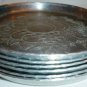 VINTAGE EVERLAST HAMMERED ALUMINUM COASTERS FRUIT DESIGN SET OF 6 NEW
