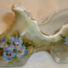 ANTIQUE COLLECTIBLE PORCELAIN VICTORIAN SHOE HANDPAINTED VIOLETS