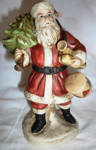 SANTA CLAUS SHOPPE ST.NICHOLAS CIRCA 1905 PORCELAIN FIGURINE W/DRUM 1984 ENESCO