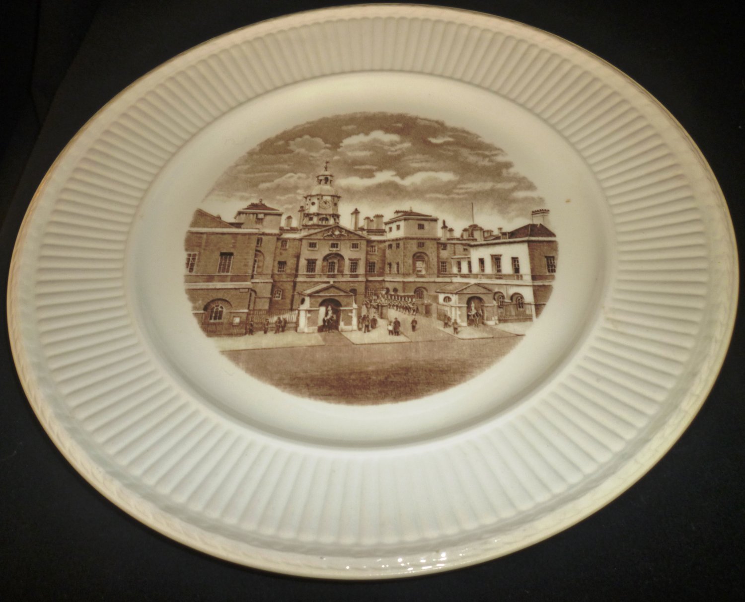 1941 SEPIA TRANSFER HISTORICAL PLATE WEDGWOOD OLD LONDON HORSE GUARDS ...