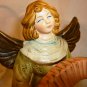 CHRISTMAS CERAMIC ANGEL W/HARMONICA MUSIC BOX  'JOY TO THE WORLD' SCHMID JAPAN