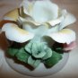VINTAGE CAPODIMONTE PORCELAIN FLOWERS CANDLEHOLDER
