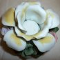 VINTAGE CAPODIMONTE PORCELAIN FLOWERS CANDLEHOLDER