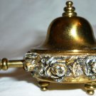 VINTAGE SOLID BRASS EMBOSSED ROSES MINIATURE TRINKET BOX DOLLHOUSE FOOTED LIDDED