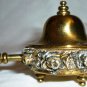 VINTAGE SOLID BRASS EMBOSSED ROSES MINIATURE TRINKET BOX DOLLHOUSE FOOTED LIDDED