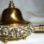 VINTAGE SOLID BRASS EMBOSSED ROSES MINIATURE TRINKET BOX DOLLHOUSE FOOTED LIDDED
