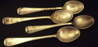 RARE ANTIQUE ENGLAND SILVERPLATED SHEFFIELD A1 DIXON TEA FRUIT SPOON SET OF 4