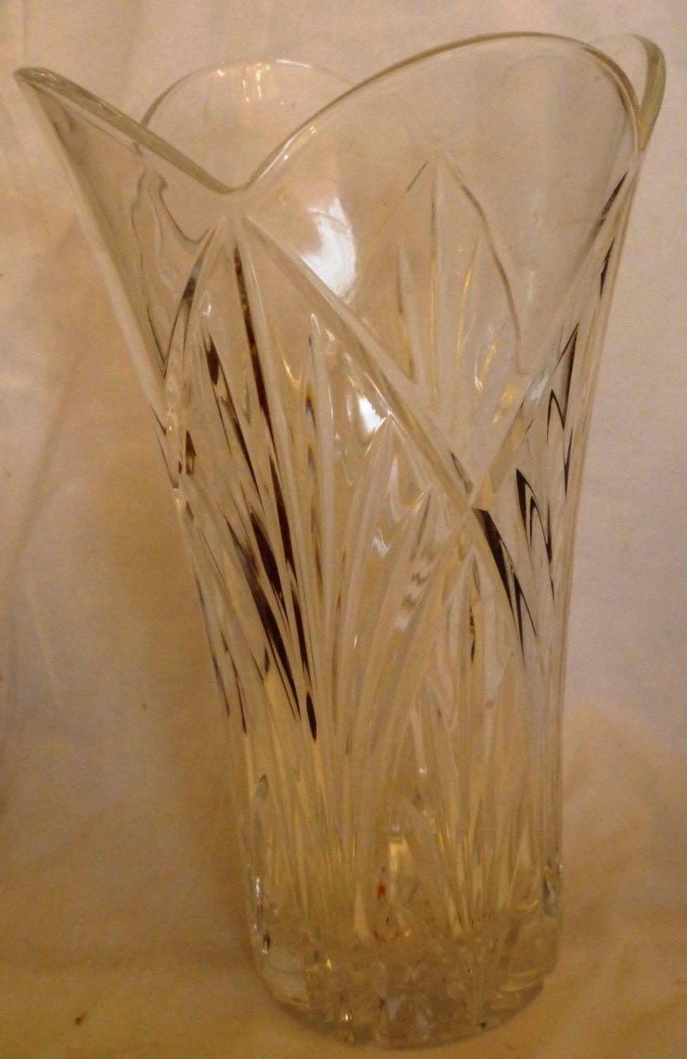 Beautiful Lenox Clear Crystal Cut Glass Floral Vase