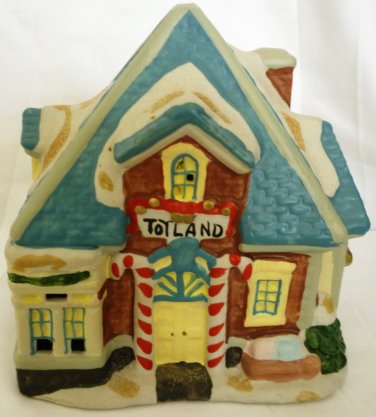 COBBLESTONE CORNERS CERAMIC HOUSE CHRISTMAS DECORATION TOYLAND STORE