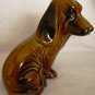 BEAUTIFUL COLLECTIBLE DACHSHUND FIGURINE BROWN GLAZED CERAMIC BRAZIL