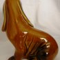 BEAUTIFUL COLLECTIBLE DACHSHUND FIGURINE BROWN GLAZED CERAMIC BRAZIL