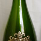 DECANTER GREEN GLASS WINE BOTTLE PEWTER ACCESSORIES SEGURA VIUDAS SPAIN 75 CL