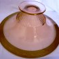 ANTIQUE TIFFIN PINK GLASS GOLD ENCRUSTED CONSOLE PEDESTAL CENTER PIECE BOWL
