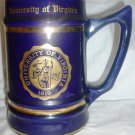 COLLECTIBLE COBALT STEIN MUG UNIVERSITY OF VIRGINIA UVA BY W.C.BUNTING CO.