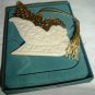 LENOX CHINA CHRISTMAS ORNAMENT PORCELAIN GOLD ENCRUSTED SLEIGH 1995