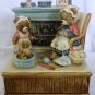 CHARMING OTAGIRI MECHANICAL MUSIC BOX CARAMIC BEARS 'HOME SWEET HOME' JAPAN