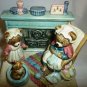 CHARMING OTAGIRI MECHANICAL MUSIC BOX CARAMIC BEARS 'HOME SWEET HOME' JAPAN
