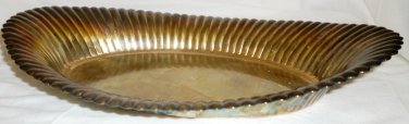 VINTAGE SHEFFIELD REED & BARTON SILVERPLATED SCALOPPED OVAL DISH SERVER PLATTER