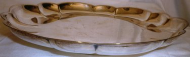 VINTAGE GORHAM SILVERPLATED SCALLOPED ROUND PEDESTAL BOWL SERVER PLATTER YC645