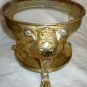 VINTAGE SILVERPLATED ROUND CHAFING LIDDED DISH WITH GLASS LINER WOOD HANDLE