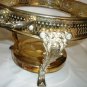 VINTAGE SILVERPLATED ROUND CHAFING LIDDED DISH W/ GLASS LINER PERFORATED DESIGN