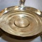 VINTAGE SILVERPLATED ROUND CHAFING LIDDED DISH W/ GLASS LINER PERFORATED DESIGN