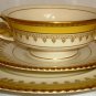 ANTIQUE CHINA FONDEVILLE AMBASSADOR WARE 8652 YELLOW GOLD EMBOSSED 3 PCS SETTING
