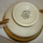 ANTIQUE CHINA FONDEVILLE AMBASSADOR WARE 8652 YELLOW GOLD EMBOSSED 3 PCS SETTING