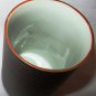 VINTAGE '50TH GREEN TEA CUPS LUCK PROSPERITY SET OF 6 JAPAN STONEWARE
