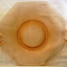 VINTAGE DEPRESSION PINK GLASS SANDWICH PLATE WITH HANDLES