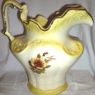 GORGEOUS PORCELAIN OVERSIZED WATER PITCHER VASE BY ARNEL'S HANDPAINTED ROSE 10"
