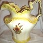 GORGEOUS PORCELAIN OVERSIZED WATER PITCHER VASE BY ARNEL'S HANDPAINTED ROSE 10"