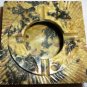 VINTAGE CARVED STONE YELLOW GRANITE ASHTRAY NUMBERED