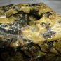 VINTAGE CARVED STONE YELLOW GRANITE ASHTRAY NUMBERED