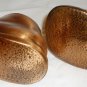 VINTAGE COPPER PLATED LEATHER BABY BOOTIES SHOES FIGURINE