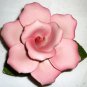 VINTAGE FINE CHINA CAPODIMONTE SCULPTURED PINK ROSE FIGURINE