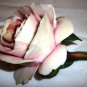 DELICATE SCULPTURED PINK ROSE FIGURINE SIGNED !MUST SEE!
