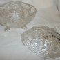 VINTAGE LEAD CRYSTAL FOOTED BON BON COVERED FOOTED DISH