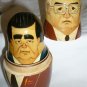 COLLECTIBLE NESTING DOLLS SET OF 5 USSR RUSSIA LIDERS ELCIN GORBACHEV BREZNEV...
