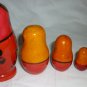 VINTAGE CARVED & HANDPAINTED MATRESHKA NESTING DOLL SET 5 RUSSIAN